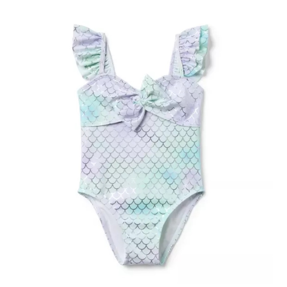 Janie and Jack Recycled Mermaid Bow Swimsuit 6-12m
